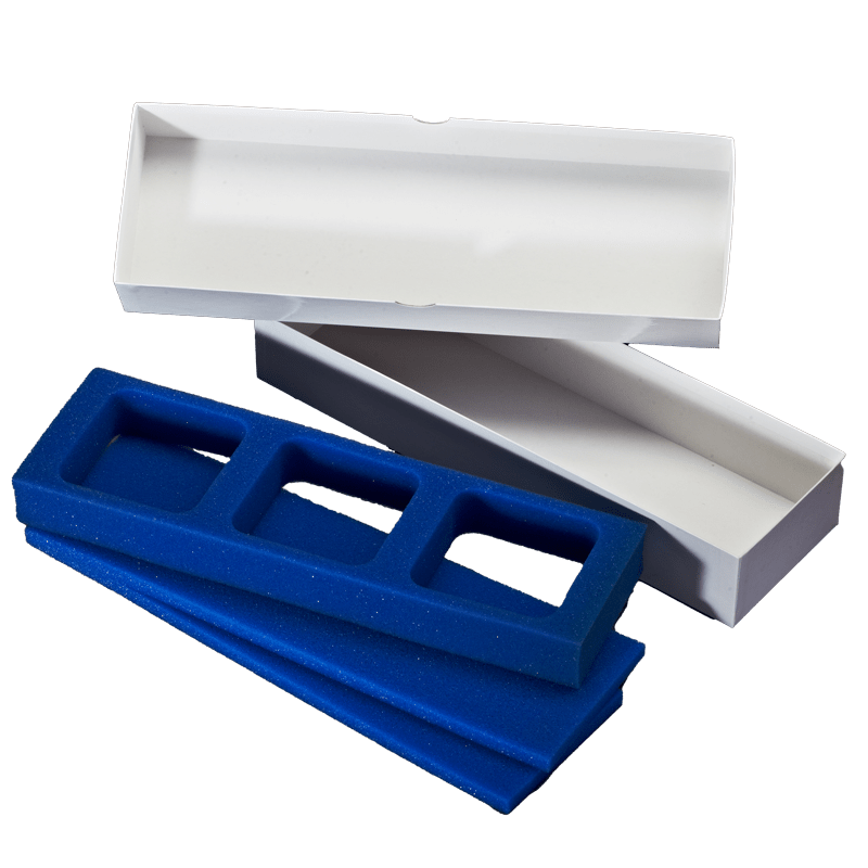 Dental Verpackung / Dentalkarton mit Schaumstoff Inlay in blau