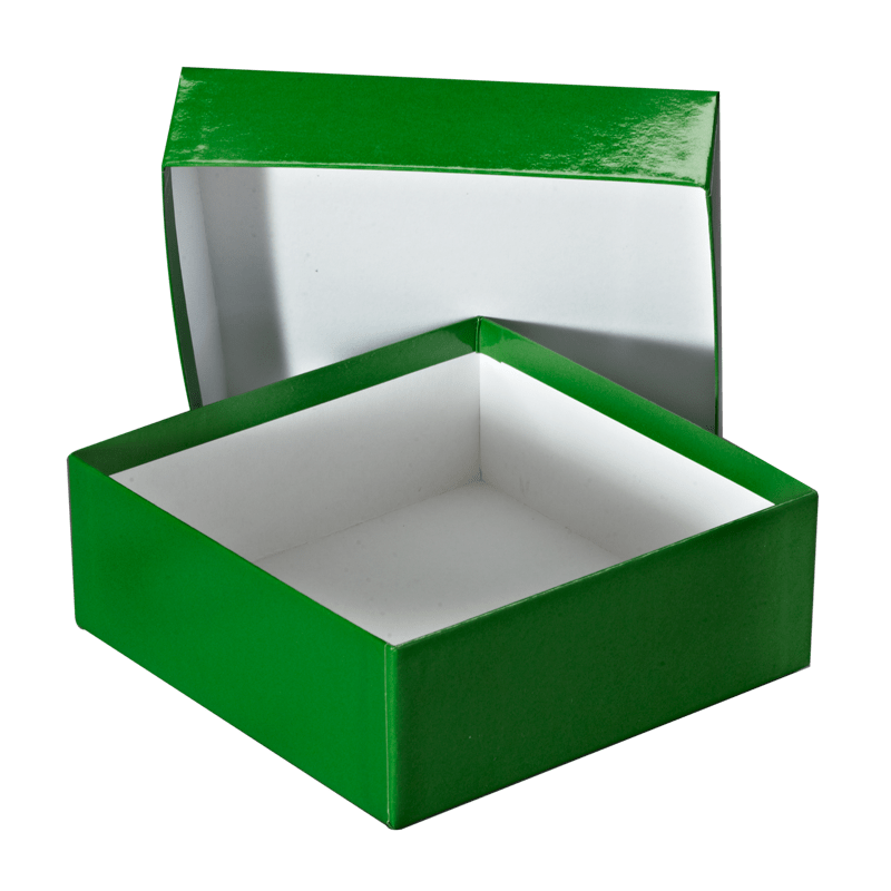 Karton bezogen in grün