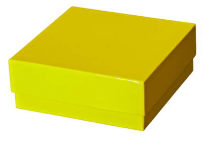 Gelber Karton individuell hergestellt - Aus Vollpappe mit Deckel