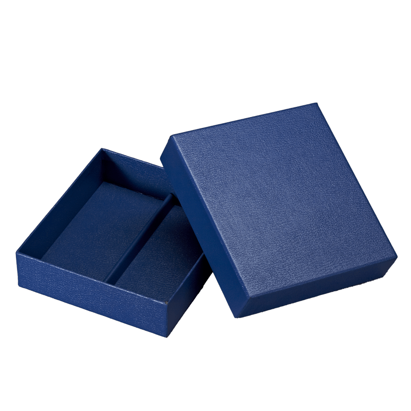 Edler Karton als Geschenkbox mit Trennsteg - blau