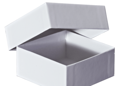 Kryobox aus Karton in weiß